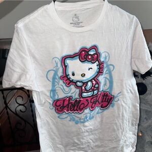 Hello Kitty White Tee with Pink and Blue Accents women